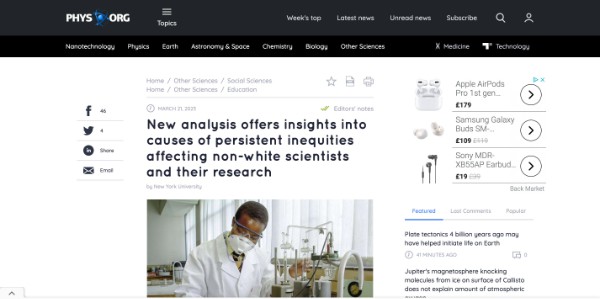 New analysis offers insights into causes of persistent inequities affecting non wh phys.org